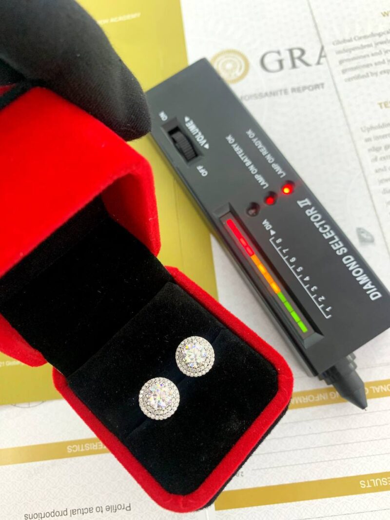 VVS Moissanite Diamonds Unisex Earrings - Image 2