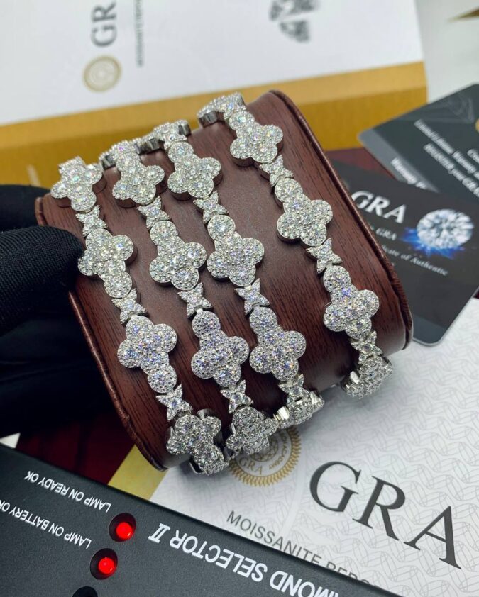 VVS Moissanite Diamond Star-Cross Bracelets