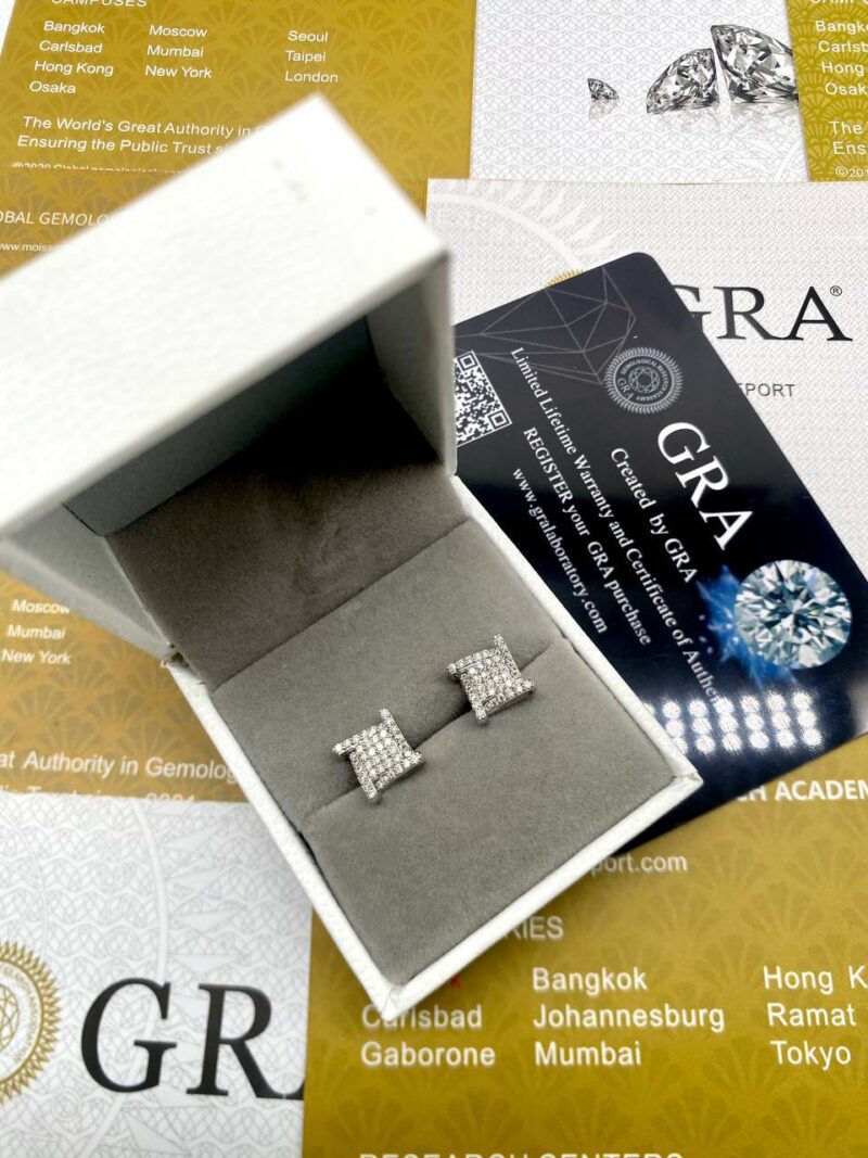 VVS Moissanite Diamond Unisex Earrings - Image 2