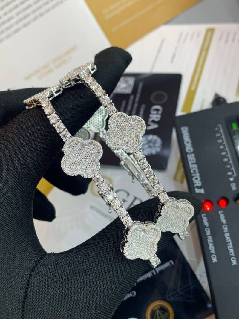 VVS Moissanite Diamond Tennis Link VCA Bracelet - Image 3