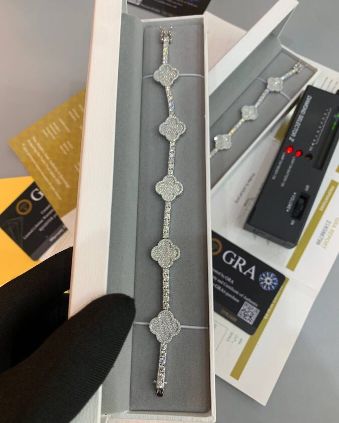 VVS Moissanite Diamond Tennis Link VCA Bracelet