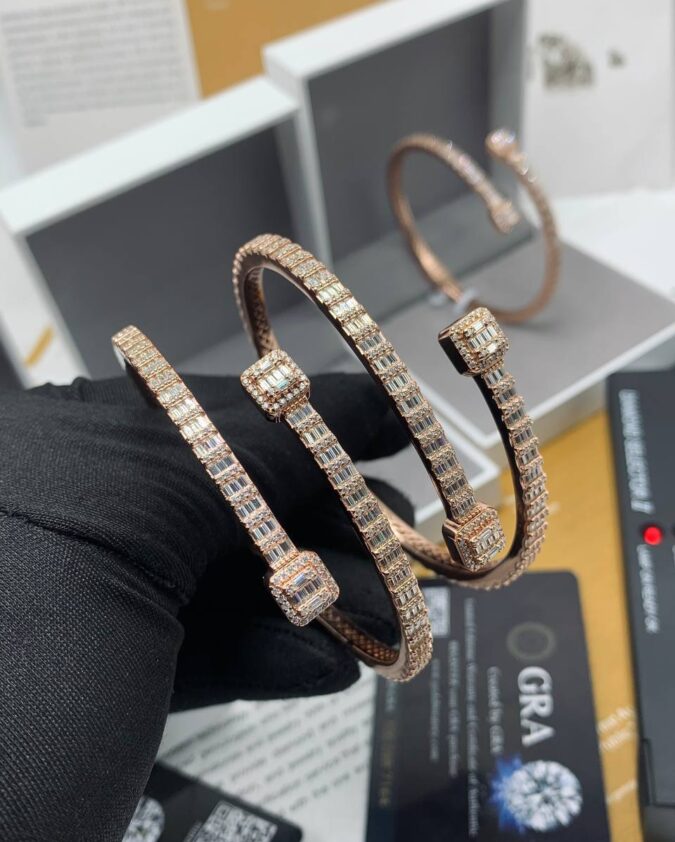 VVS Moissanite Diamond Baguette-Cut Bracelet