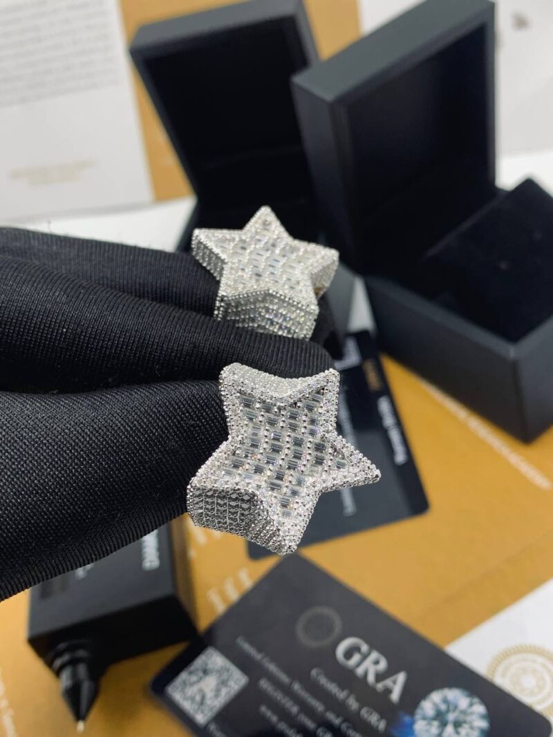 VVS Moissanite Diamond Men’s 3D Star Ring