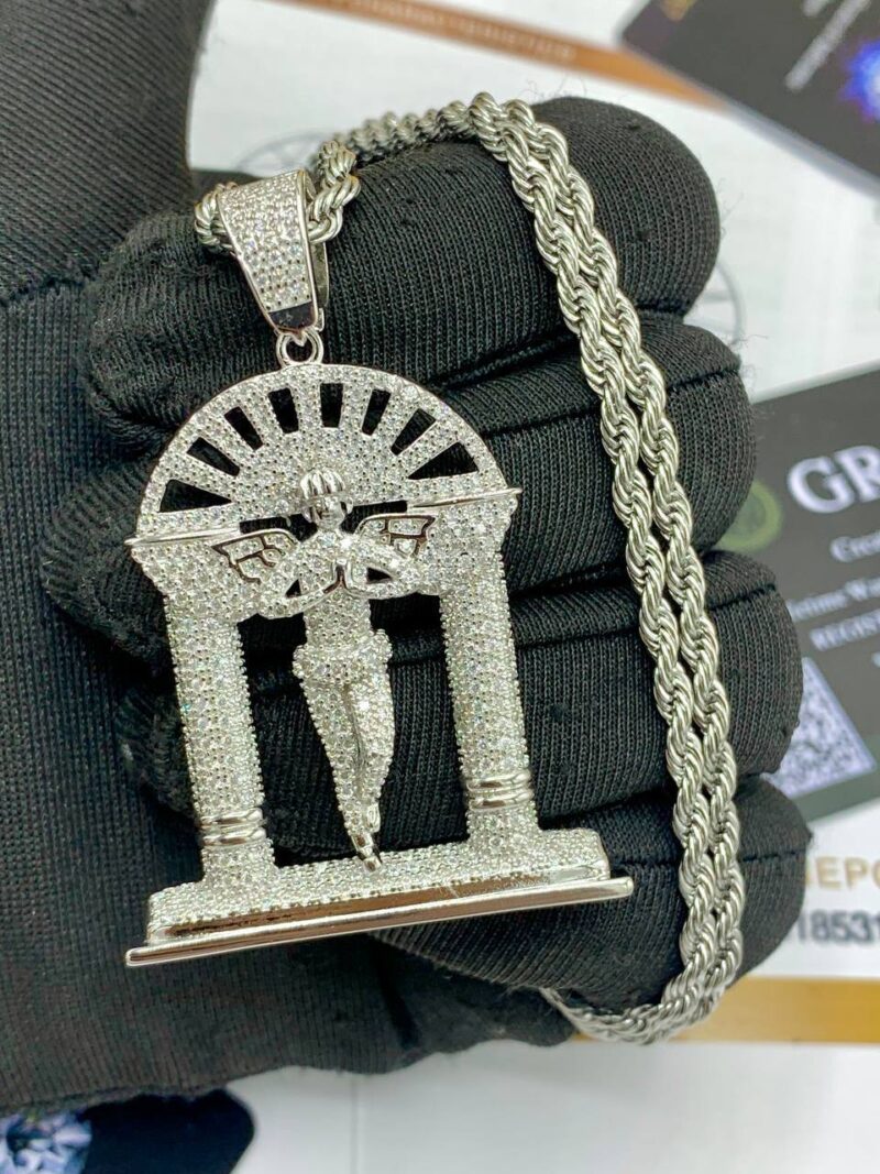 VVS Moissanite Diamond Archangel Michael’s Pendant - Image 2