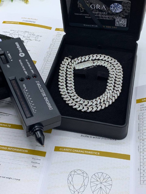 VVS NEW Moissanite Diamond Cuban Neck chain (Medium Size)