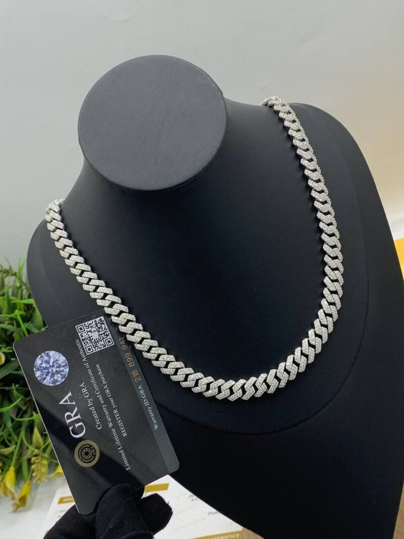 VVS NEW Moissanite Diamond Cuban Neck chain (Medium Size) - Image 3