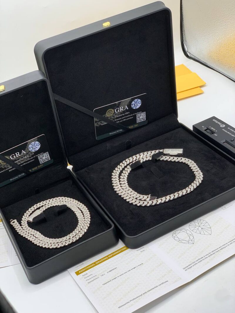 VVS NEW Moissanite Diamond Cuban Neck chain (Medium Size) - Image 2